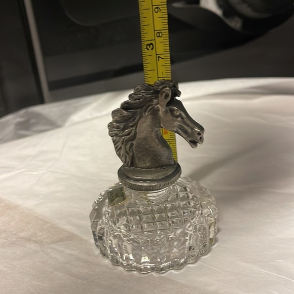 Vintage crystal and pewter horses head paperweight - Picture 2 of 8